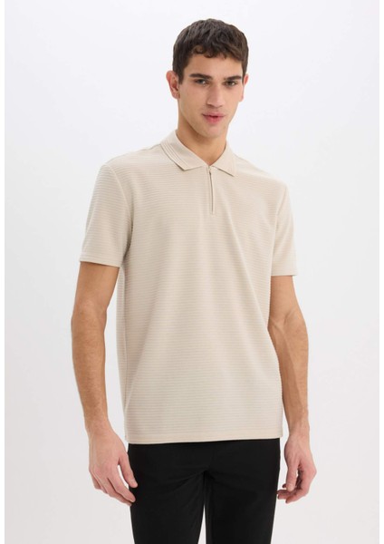 Regular Fit Polo Yaka Fermuarlı Kısa Kollu Polo Tişört E4233AX25SM