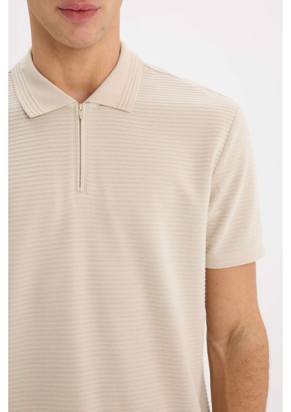 Regular Fit Polo Yaka Fermuarlı Kısa Kollu Polo Tişört E4233AX25SM