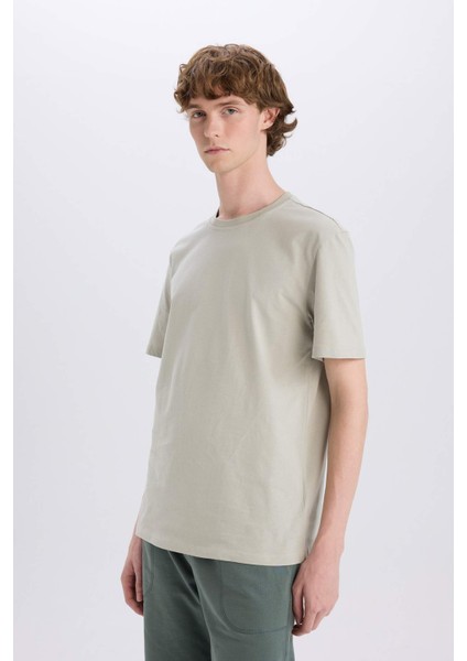 %100 Pamuk New Regular Fit Bisiklet Yaka Basic Düz Kısa Kollu Tişört V7699AZ25SP