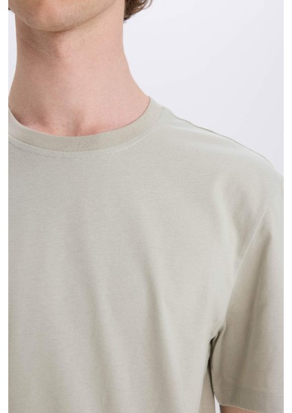 %100 Pamuk New Regular Fit Bisiklet Yaka Basic Düz Kısa Kollu Tişört V7699AZ25SP