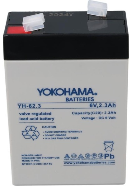Yh-62.3 6 Volt - 2.3 Amper Akü (101 x 66 x 33 Mm)