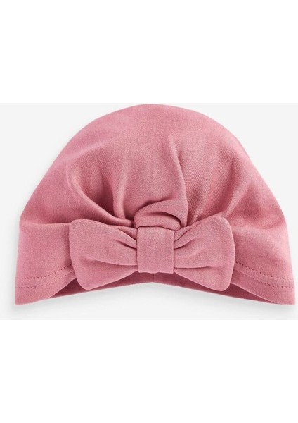 % 100 Pamuklu Pembe Gül Kurusu 2'li Kız Bebek Şapka Set modelleri