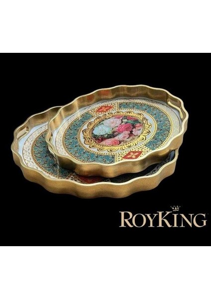 Royking 2 Li Oval Tepsi 44 x 36-38 x 31 cm Fx 058