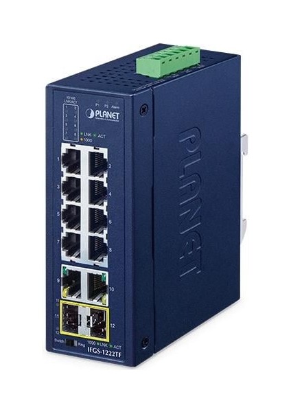 Industrial 8-Port 10/100TX + 2-Port 10/100/1000T + 2-Port 1000X Sfp Ring Ethernet Switch