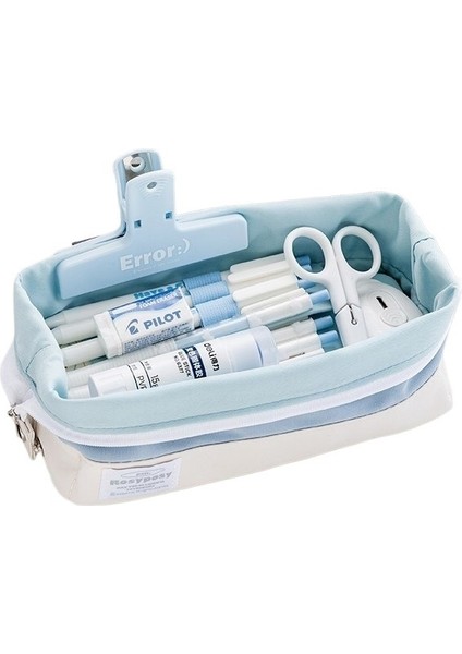 Büyük Kapasiteli Basit Kalem Kutusu Yaz Tarzı Öğrenci Çok Fonksiyonlu Kalem Kutusu Kırtasiye Kalem Kutusu Kozmetik Çantası (Yurt Dışından)