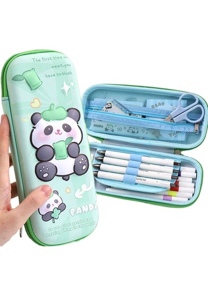 Kapibala 3D Üç Boyutlu Kırtasiye Kutusu Su Geçirmez Öğrenci Kapibara Kalem Kutusu Büyük Kapasiteli Çok Fonksiyonlu Dekompresyon Kalem Çantası (Yurt Dışından)