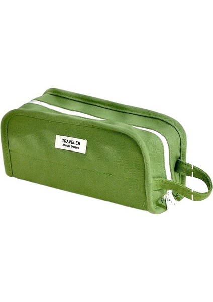 Büyük Kapasiteli Basit Japon Tarzı Tuval Kalem Kutusu (Yurt Dışından)