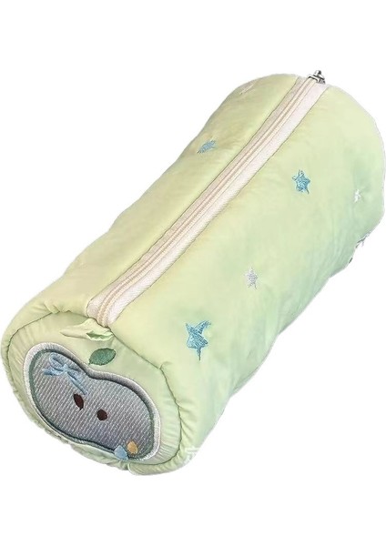 Net Mavi Yeşil Elma Yıldız Yeşil Kalem Çantası Sevimli Kırtasiye Kutusu Saklama Çantası Büyük Kapasiteli Işlemeli Kırtasiye Çantası (Yurt Dışından)