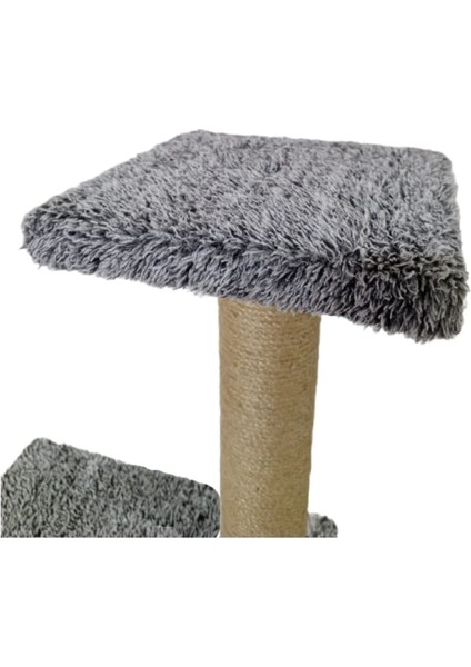 66 Cm İki Katlı Small Ekonomik Yavru Kedi Tırmalama Tahtası, Kedi Oltası Ve Zilli Top