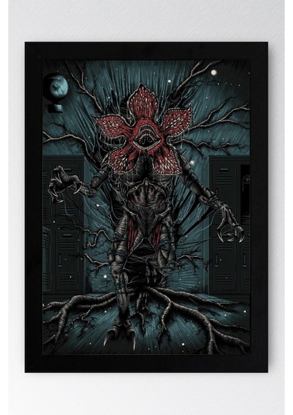 Stranger Things Demogorgon Çerçeveli Tablo - Dizi Posteri Tablo