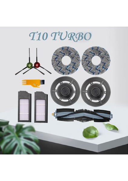 10 Adet Aksesuarları Kiti Deebot T10 Turbo Robotlu Süpürge Ana Yan Fırça Hepa Filtre Paspas Bezi Braketi (Yurt Dışından)