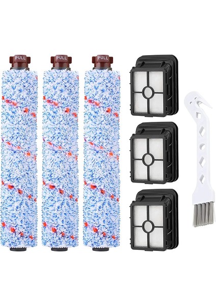 Crosswave Için, 3 Çok Yüzeyli Fırça Rulosu + 3 Vakum Filtresi (Yurt Dışından)
