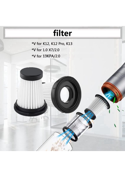K12, K12 Pro, K13 Elektrikli El Süpürgesi Için Filtre (6'lı Paket),запасные Части Пылесоса (Yurt Dışından)