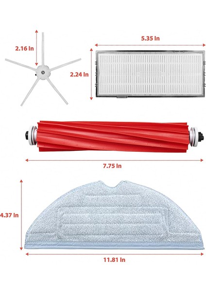 Ana Fırça Kapağı Hepa Filtre Mop Yedek Parçaları (Yurt Dışından)