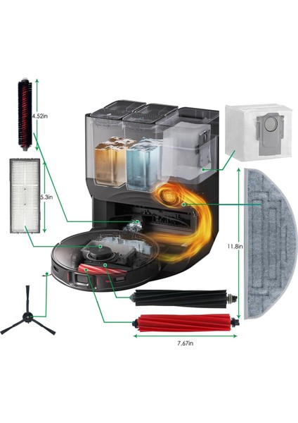 S8 Pro Ultra Robot Süpürge Için Aksesuar Kiti (Yurt Dışından)