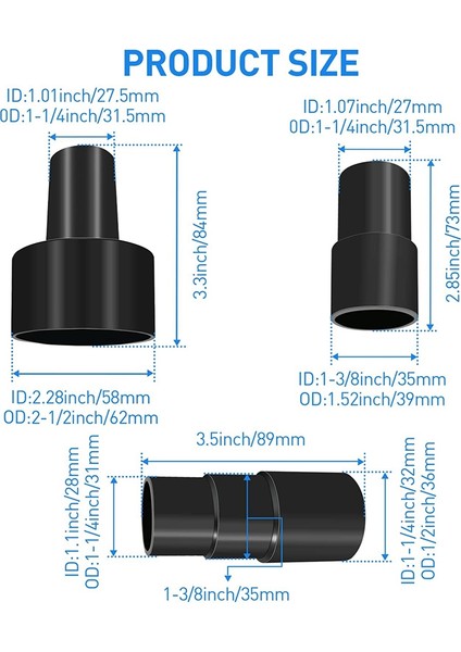 Üniversal Vakum Hortumu Adaptörü Elektrikli Süpürge Için 3 Boyutlu Adaptör Kiti (Yurt Dışından)