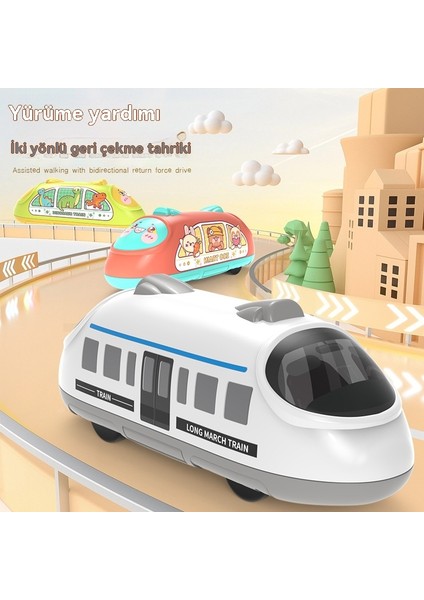 Ikili Çocuk Çift Geri Çekilebilir Rekabetçi Tren Oyuncağı Paketi (Yurt Dışından) modelleri