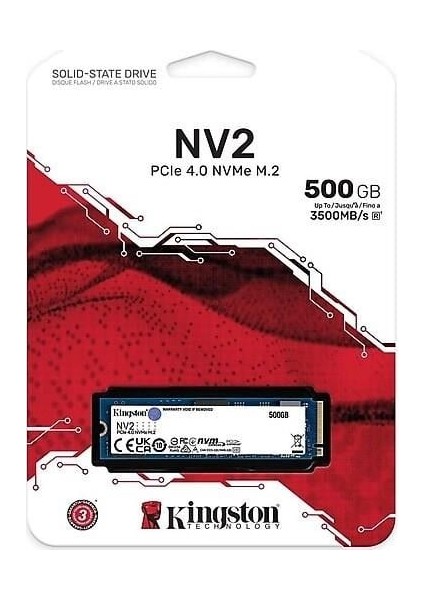 Kıngston 500GB Nv2 SNV2S/500G 3500- 2100MB/S M2 Pcıe Nvme Gen3 Disk
