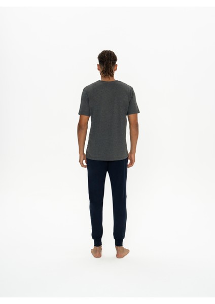 Erkek Antrasit Melanj Pijama Takım modelleri