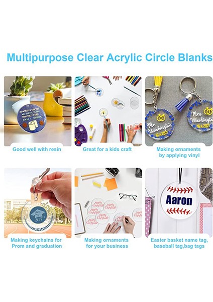 30 Adet Akrilik Anahtarlık 3.5 Inç Daire Boş Delikli Akrilik 0.080 Inç 1/12 Inç Kalın Akrilik Kırmızı Kurdele Noel Için (Yurt Dışından) fiyatları