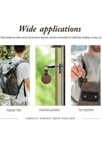 20 Paket Ahşap Anahtarlık Boşlukları Deri Anahtarlık Boş Ahşap Ceviz Anahtarlık ile Dıy Gravür Hediye Için Yuvarlak (Yurt Dışından) indirimleri
