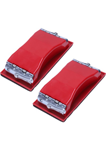 2x Kağıt Kum Zımpara Tutucu El Zımpara Makinesi Kırmızı Siyah (Yurt Dışından)