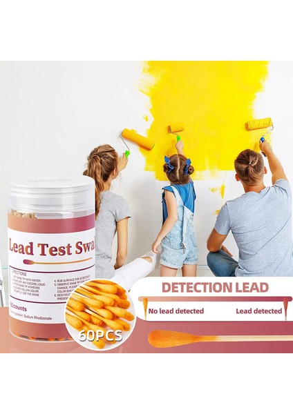 Kurşun Test Kiti Swabları - Kurşun Boya Test Kiti, Evde Kullanım Için Kurşun Kontrol Swabları, Test Sonuçları (60PCS) (Yurt Dışından)