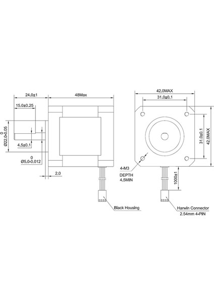2x Nema 17 Step Motor 48MM NEMA17 Motor 42BYGH 2A 4-Lead (17HS19-2004S1) Motor 1m Kablo 3D Yazıcı Cnc Motor (Yurt Dışından) fırsatları