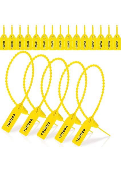 1000 Adet Plastik Sabotaj Mühürleri Etiketler Güvenlik Etiketleri Mühürler Güvenlik Numaralı Zip Kravat Etiketleri (Sarı) (Yurt Dışından)