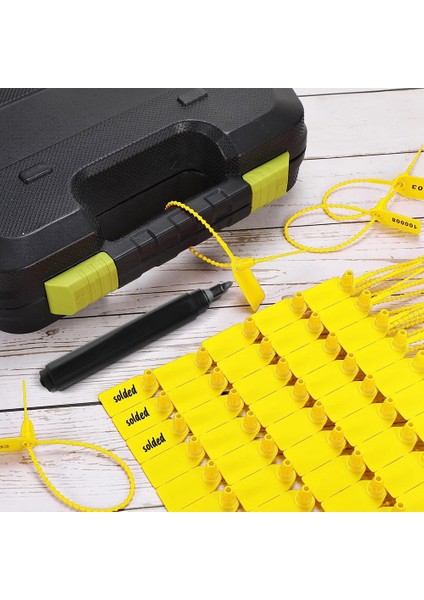 1000 Adet Plastik Sabotaj Mühürleri Etiketler Güvenlik Etiketleri Mühürler Güvenlik Numaralı Zip Kravat Etiketleri (Sarı) (Yurt Dışından) fiyatları