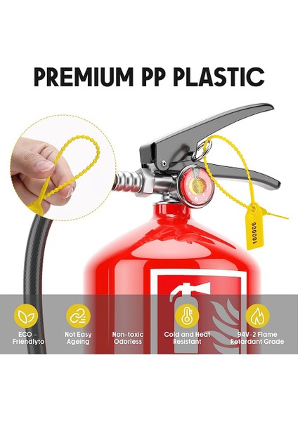 1000 Adet Plastik Sabotaj Mühürleri Etiketler Güvenlik Etiketleri Mühürler Güvenlik Numaralı Zip Kravat Etiketleri (Sarı) (Yurt Dışından) fırsatları