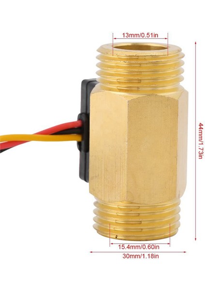 2 Parça -B1 Türbin Su Akış Sensörü G1 / 2 Inç Elektromanyetik Pirinç In-Line Hall Anahtarı Erkek Konu 1-25 L/min (Yurt Dışından)