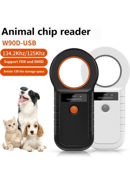 Hayvan Etiketi Okuyucu USB 134.2K Çift Frekanslı Pet Çip Okuyucu Hayvan Çip Okuyucu Siyah (Yurt Dışından) modelleri