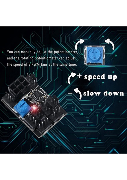 3-Pin 4-Pin Fan Adaptörü Pwm Pc Kasa Soğutma Fanı Hub 8 Yollu Splitter 6-Pin Güç Bağlantı Noktalı 12V Hız Kontrol Cihazı (Yurt Dışından)