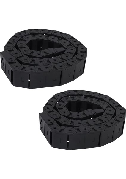 2x 18MM x 37MM Siyah Esnek Yarı Kapalı Kablo Çekme Zinciri 1m 39,4 Inç (Yurt Dışından)