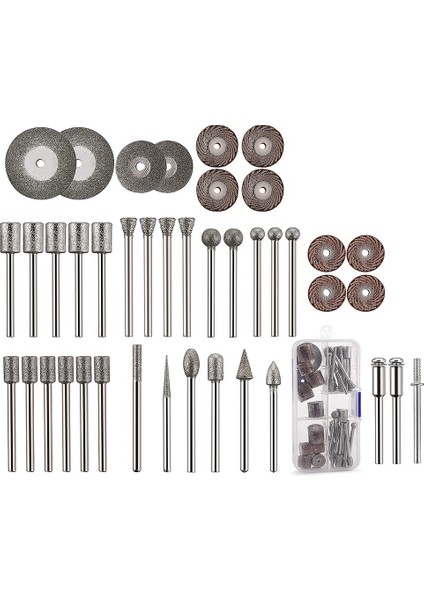 43 Adet Taş Oyma Seti, 26 Elmas Çapak Uçları, 10 Pervane, 4 Elmas Kesme Tekerleği, 3 Metal Mandrel, Parlatma Döner Aletler (Yurt Dışından)