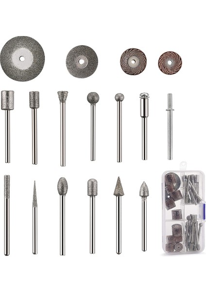 43 Adet Taş Oyma Seti, 26 Elmas Çapak Uçları, 10 Pervane, 4 Elmas Kesme Tekerleği, 3 Metal Mandrel, Parlatma Döner Aletler (Yurt Dışından)