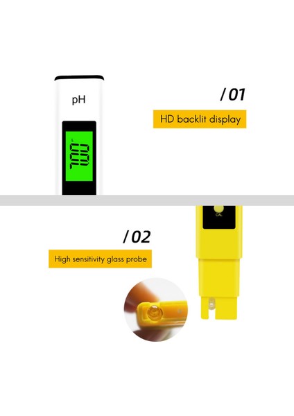 Dijital LCD Ph Ölçer Kalem Test Cihazı Doğruluğu 0.01, Akvaryum Havuz Suyu, Şarap ve Idrar Sarısının Otomatik Kalibrasyonu (Yurt Dışından)