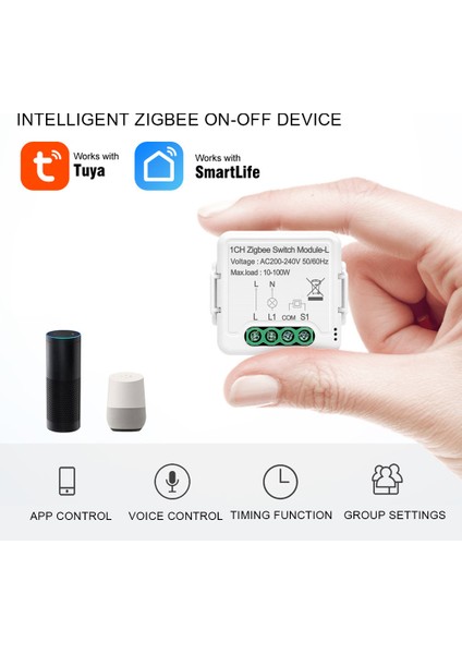 1 Adet Tuya Zigbee 3.0 Akıllı Işık Anahtarı Modülü Nötr Tel Gerekmez Alexa Google Home Için Çalışır, 1 Gang (Yurt Dışından)
