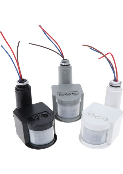 LED Hareket Sensörü 220V Otomatik Kızılötesi Pır Hareket Dedektörü Duvara Montaj Zamanlayıcı Dış Mekan 12V Sensörlü Işık Anahtarı, Beyaz (Yurt Dışından)