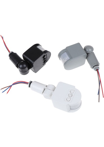 LED Hareket Sensörü 220V Otomatik Kızılötesi Pır Hareket Dedektörü Duvara Montaj Zamanlayıcı Dış Mekan 12V Sensörlü Işık Anahtarı, Beyaz (Yurt Dışından)