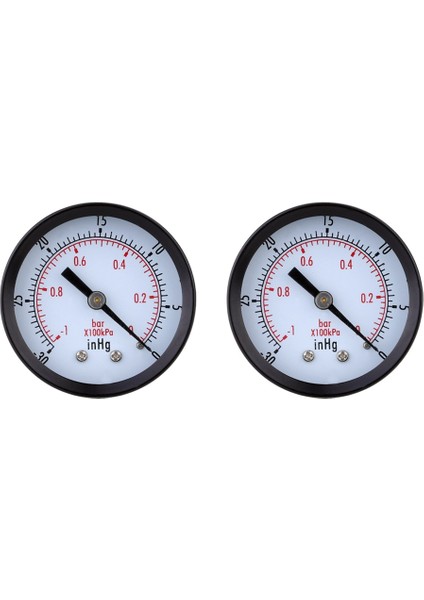 2x Basınç Göstergesi - 0 - -30INHG 0 - -1 Bar Mini Kadran Hava Vakum Basınç Göstergesi Basınç Göstergesi Basınç Göstergesi Siyah (Yurt Dışından)