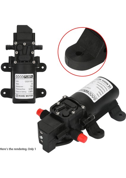 1 Adet Otomatik Akış Anahtarı 6l/min DC12V 70W 130PSI Otomatik Diyaframlı Su Pompası Kendinden Emişli Pompalar, Düz (Yurt Dışından) modelleri