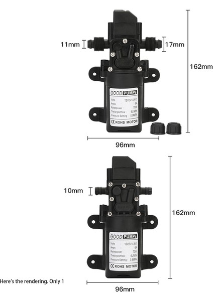 1 Adet Otomatik Akış Anahtarı 6l/min DC12V 70W 130PSI Otomatik Diyaframlı Su Pompası Kendinden Emişli Pompalar, Düz (Yurt Dışından) fırsatları