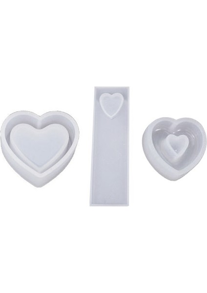 3 Adet Kristal Epoksi Reçine Kalp Şeklinde Kutu Içi Boş Kolye Kitap Ayracı Silikon Kalıp El Yapımı Dıy El Sanatları Yapma Araçları (Yurt Dışından)