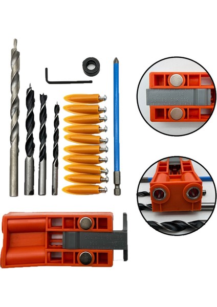 Ağaç Işleme Eğik Delik Bulucu Seti 9.5mm Çift Delik Zımba Ağaç Işleme Ucu Delme Fikstürü Ağaç Işleme Araçları (Yurt Dışından) fiyatları