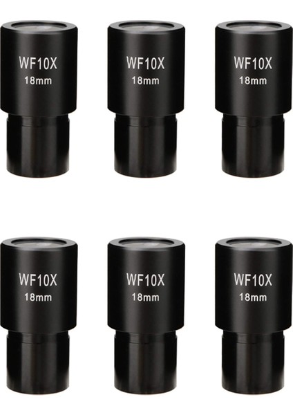 6 Adet 10X Mikroskop Mercek Geniş Açı Optik Lensler Adaptör Alanı 18MM Profesyonel Oküler Lens Standart (Yurt Dışından)