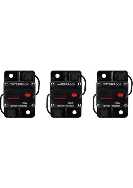 3x Su Geçirmez Devre Kesici, Manuel Sıfırlamalı, 12V-48V DC,100A, Araba Deniz Trolling Motorları Tekne Gücü Koruması Için (Yurt Dışından)
