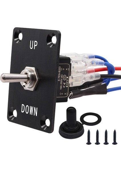 Basmalı Geçiş Anahtarları Anlık 6 Pin 3 Pozisyon (Açık)-Kapalı-(Açık)Yukarı/aşağı Polarite Ters Anahtarı, Panel, Teller ve Kapaklı (Yurt Dışından)