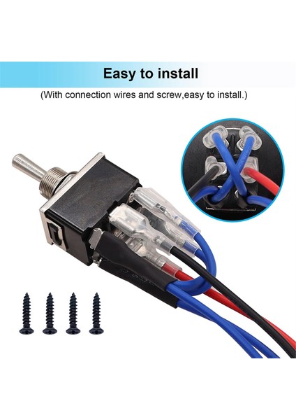 Basmalı Geçiş Anahtarları Anlık 6 Pin 3 Pozisyon (Açık)-Kapalı-(Açık)Yukarı/aşağı Polarite Ters Anahtarı, Panel, Teller ve Kapaklı (Yurt Dışından)
